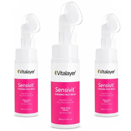 فوم شستشو صورت ویتالیر مدل Sensivit مناسب پوست حساس حجم 200ml