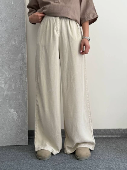 شلوار silk کرم 🍦