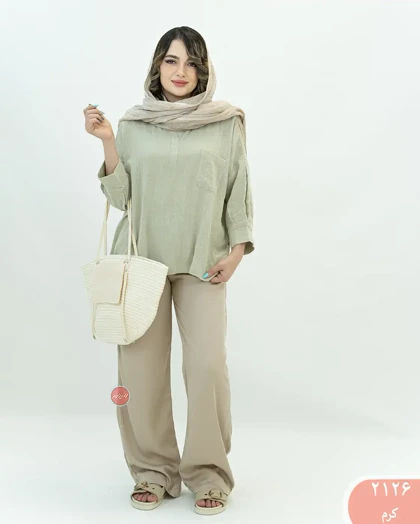 شلوار نیم بگ سیلک 2126