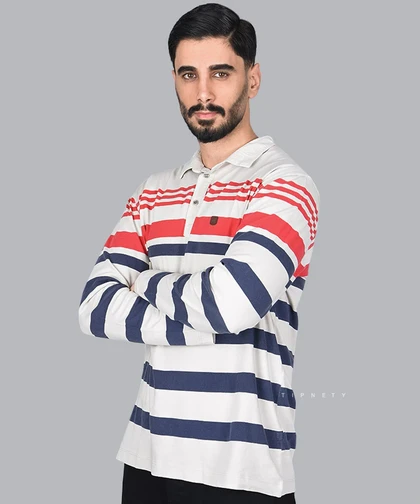 تیشرت یقه دار مردانه آستین بلند 1396