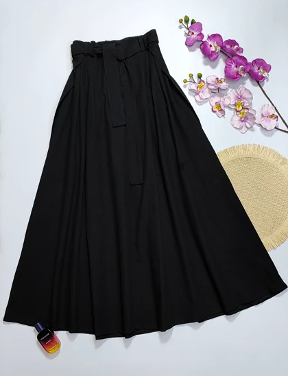 دامن 3 پیل کمربند دار مدل پناه  کد 50281