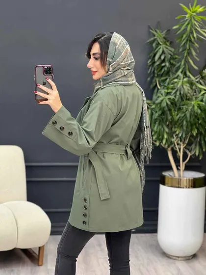 بارانی بغل چهاردکمه ژیله دار
