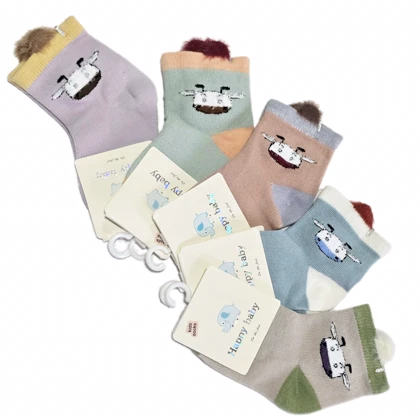 جوراب نخ پنبه نیم ساق بچگانه 9 ماه تا 2 سال