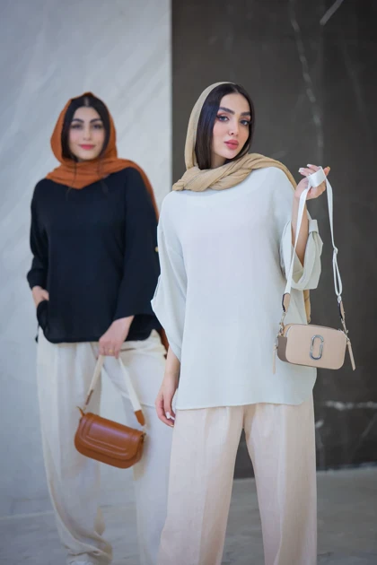 مانتو کنفی کراش یقه گرد