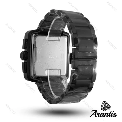 ساعت مردانه الگانس diamond تمام مشکی صفحه مستطیل m-10240