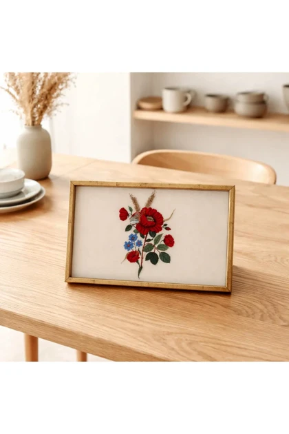 سینی تزئینی شیشه‌ای English Home - قرمز