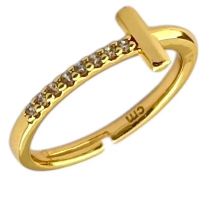 انگشتر زنانه طرح طلا فری سایز با نگین