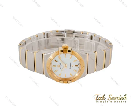 ساعت امگا زنانه کانسلیشن طلایی سیلور خطی Omega-4077-L