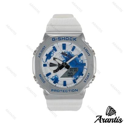 ساعت جیشاک GM2100 مردانه سیلور بند برزنتی سفید m-2357