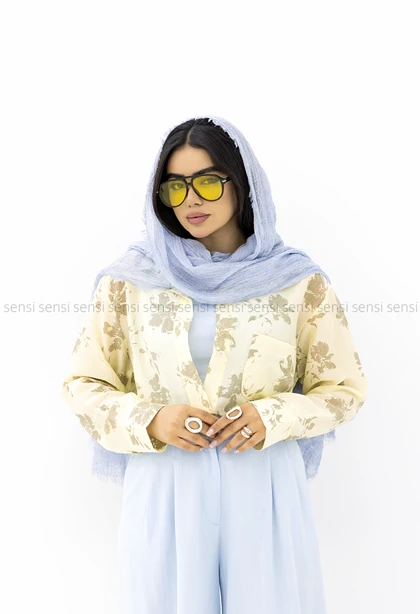 شومیز زنانه شیشه ای طرح دار کد1006079