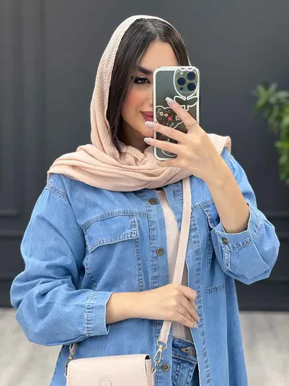 مانتو جین کاغذی دوجیب پاکتی