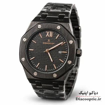 ساعت مچی مردانه موتور ژاپنی اصلی برند رمانسون مدل AP361G استیل مشکی