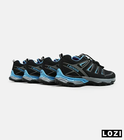 کفش کتانی بزرگ پا مشکی آبی I-Runner