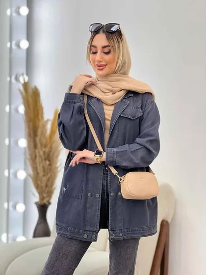 مانتو جین شش دکمه