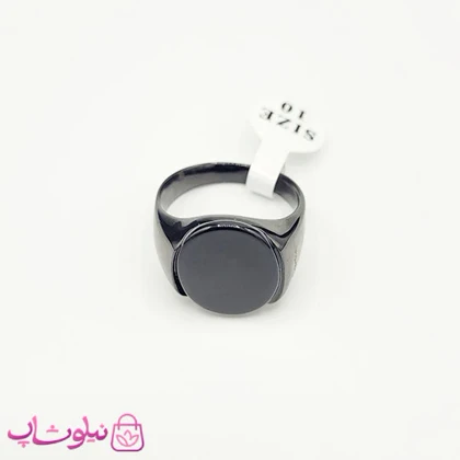 انگشتر مردانه کارتیه استیل فول مشکی نگین دایره کد 310