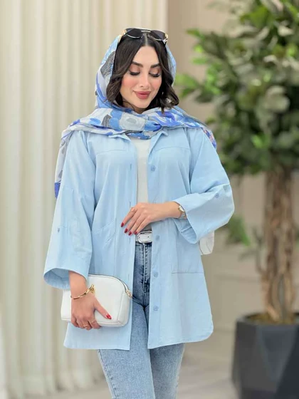 مانتو جیب برش‌دار پایین هلال