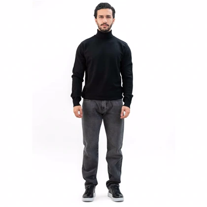 پلیور بافت یقه اسکی اسلیم فیت مردانه - 03252356