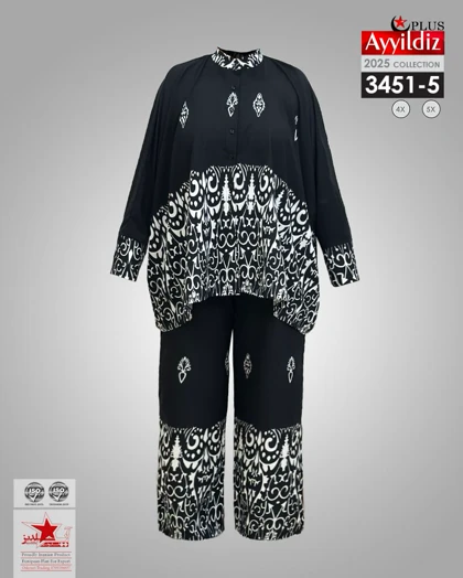 ست مانتو شلوار زنانه سایز بزرگ کد 3451/5