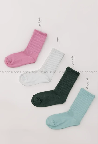 جوراب ساده رنگی ساق‌دار کد1004928