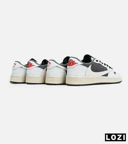 کفش کتانی مردانه سفید خاکستری NIKE travis scott