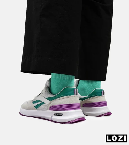 کفش کتانی سفید سبز بنفش REEBOK Unphased Pro مدل 5173