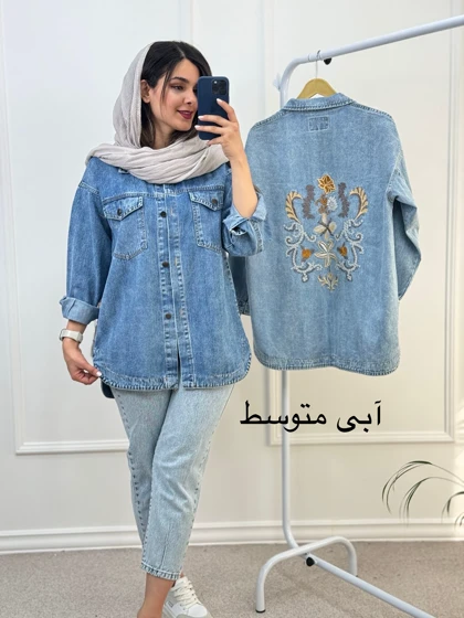 مانتو جین گلدوزی آنیل