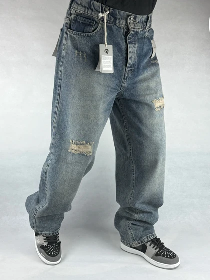 شلوار بگ مردانه کثیف شور زاپ‌دار 152