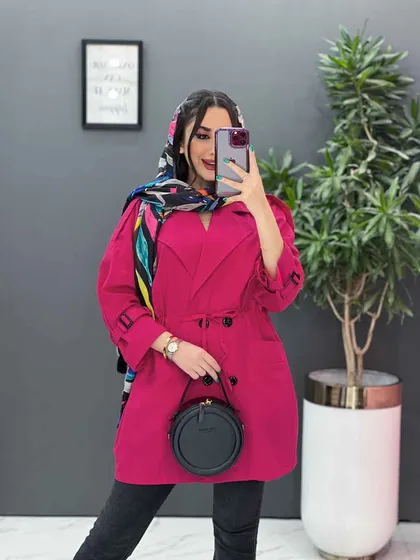 مانتو لینن چهار دکمه آستین بندی
