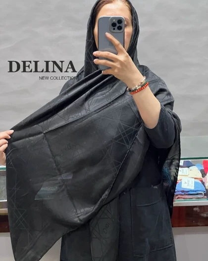 روسری مشکی نخ ابریشم مارک
