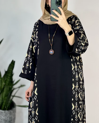 پیراهن مانتویی شیدا مشکی