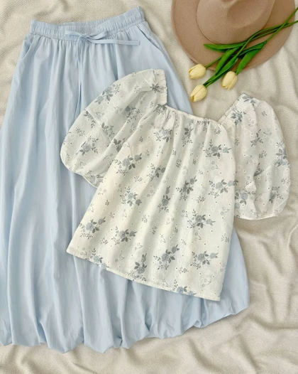 شومیز تمام خامه دوزی گل‌دار کد 5093