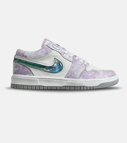 کفش کتانی زنانه بنفش سفید نایک NIKE dunk low steam puppet مدل 8101