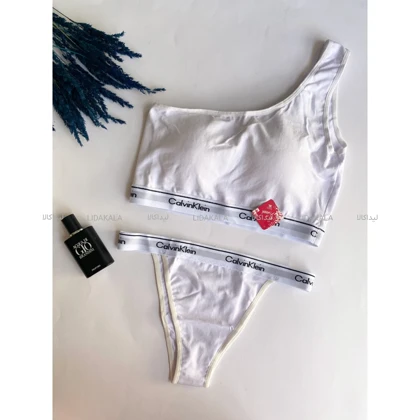 ست نیم‌تنه رومی و شورت Calvin Klein رنگ سفید برند EMA کد 5900