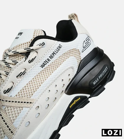 کفش کتانی طبی ورزشی کرم مشکی SKECHERS max protect مدل 8559