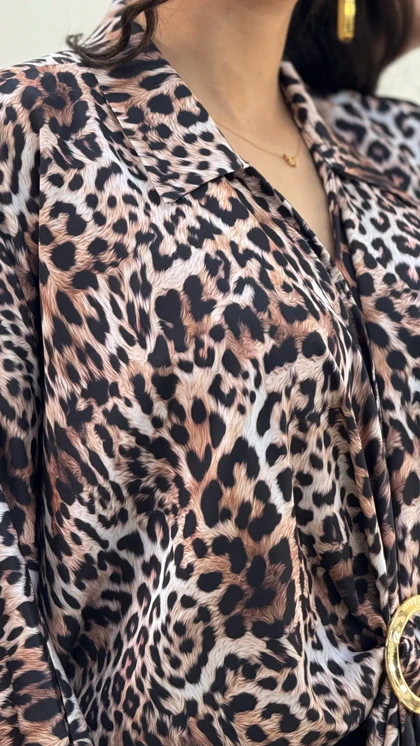 شومیز گره‌ای پلنگی