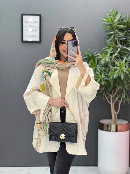 مانتو لینن آستین برش‌دار