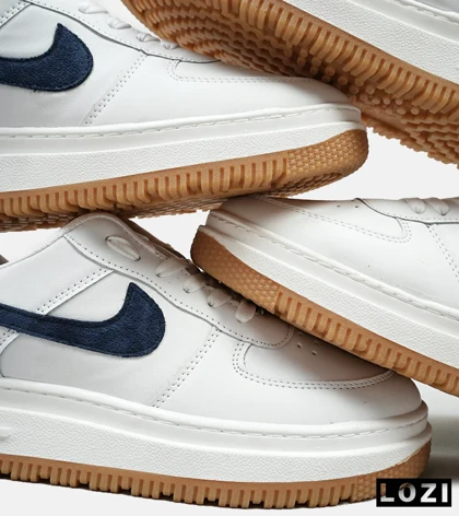 کفش کتانی بزرگ پا سفید سرمه ای نایک NIKE AIR FORCE مدل 5116