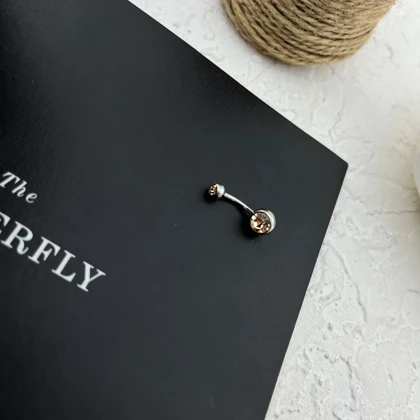 پیرسینگ ناف استیل نگین‌دار زنانه