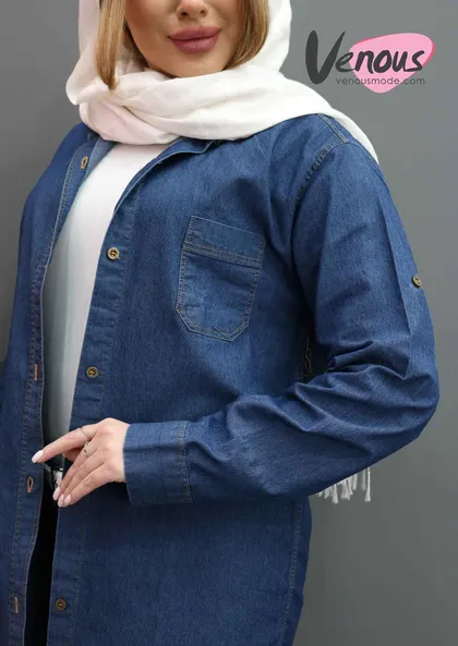 مانتو جین جلو دکمه