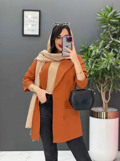 مانتو کتی شش دکمه جیب پاکتی