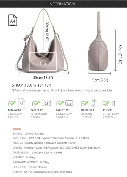 کیف دستی مدل David Jones CM6909B