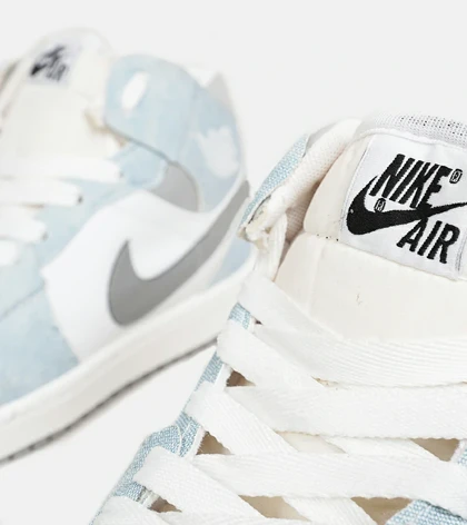 کفش کتانی ساق‌دار مردانه و زنانه سفید آبی طوسی NIKE jordan 1 مدل 6564