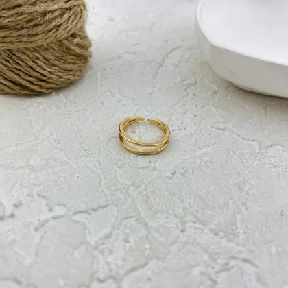 انگشتر زنانه طرح طلا مدل خطی