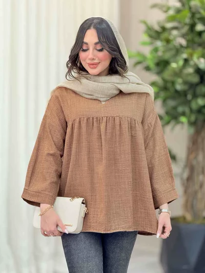 مانتو جلو بسته چین‌دار