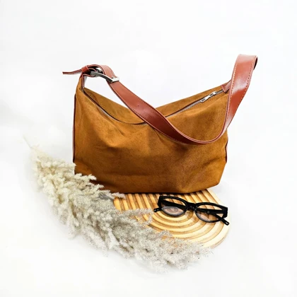 کیف دوشی جیر Caramel Suede Soft کد 9700