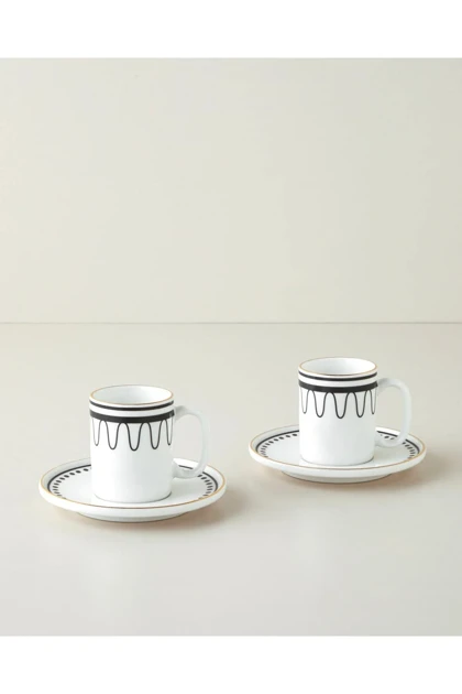 فنجان قهوه دو نفره English Home مدل Glowy White