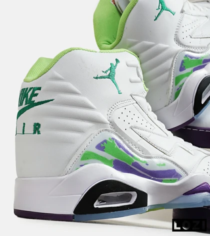 کفش کتانی ساق‌دار مردانه سفید سبز بنفش Nike air jordan 6 مدل 6043