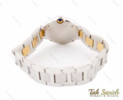 ساعت کارتیه زنانه بالن بلو طلایی سیلور مدیوم Cartier-3111-L