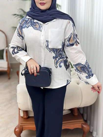 شومیز لینن ایتالیایی 3219