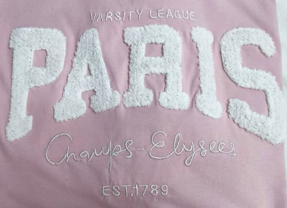 تیشرت باکسی گلدوزی حوله ای PARIS